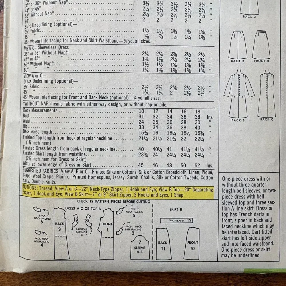 McCall's 8624 Size 10 Bust 31 Misses Dress One and Two Pc Cut Complete 1960s Mod